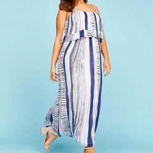 Lane Bryant Multicolor Striped Maxi Dress